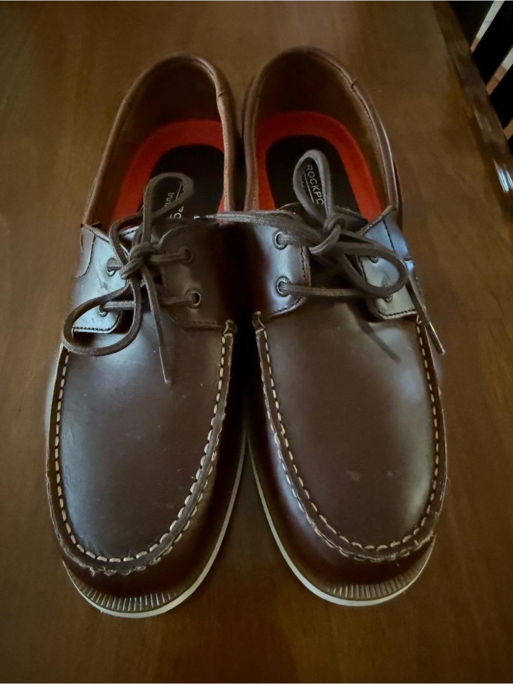 Rockport Men’s Dark Brown Leather Boat Shoes